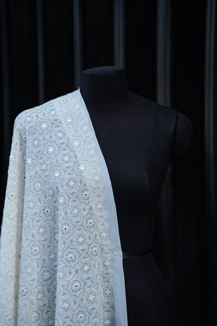 Embroidered Dyeable Georgette