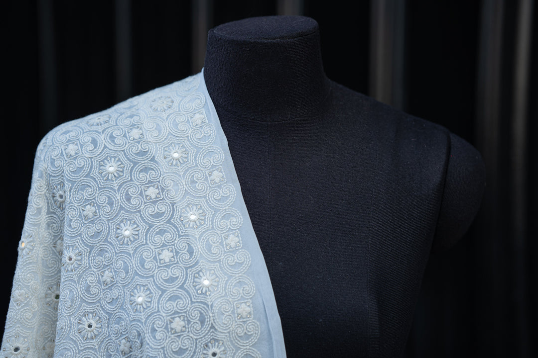 Embroidered Dyeable Georgette