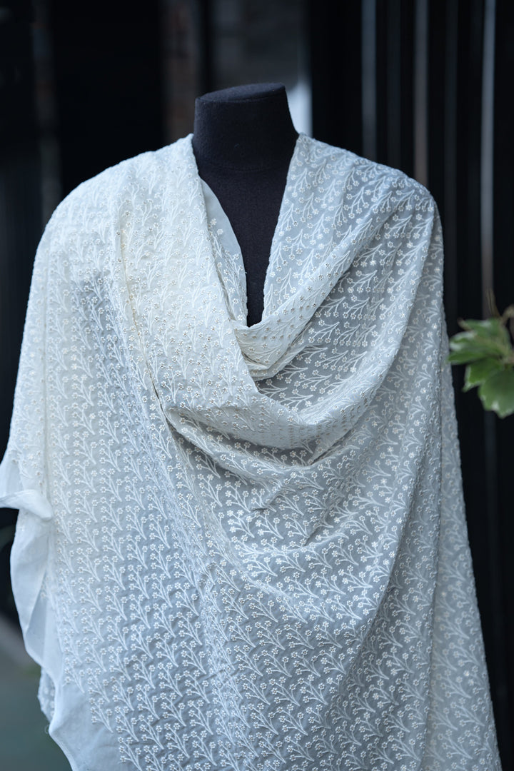 Embroidered dyeable georgettes