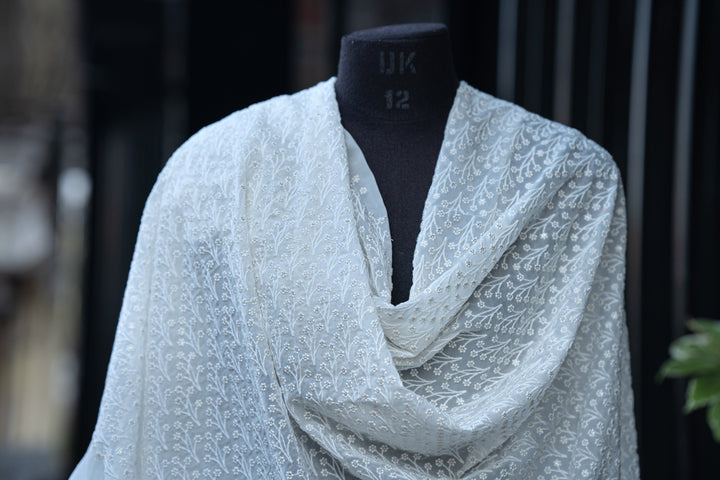Embroidered dyeable georgettes
