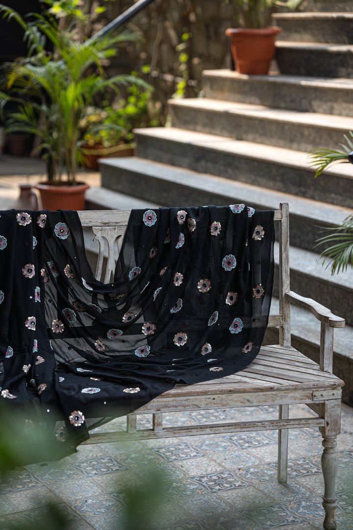 Hand embroidered pure georgettes