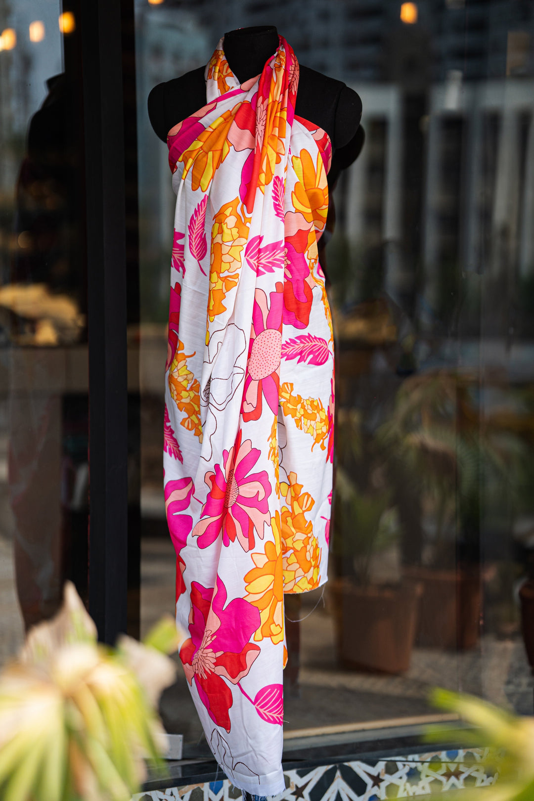 Printed linen satin