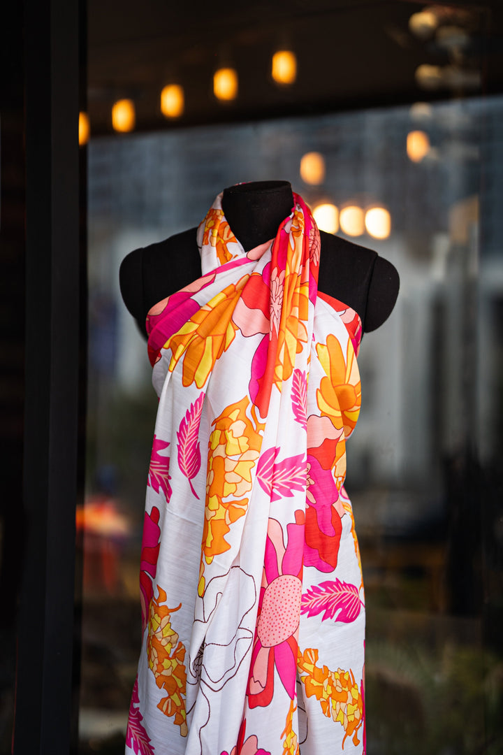 Printed linen satin
