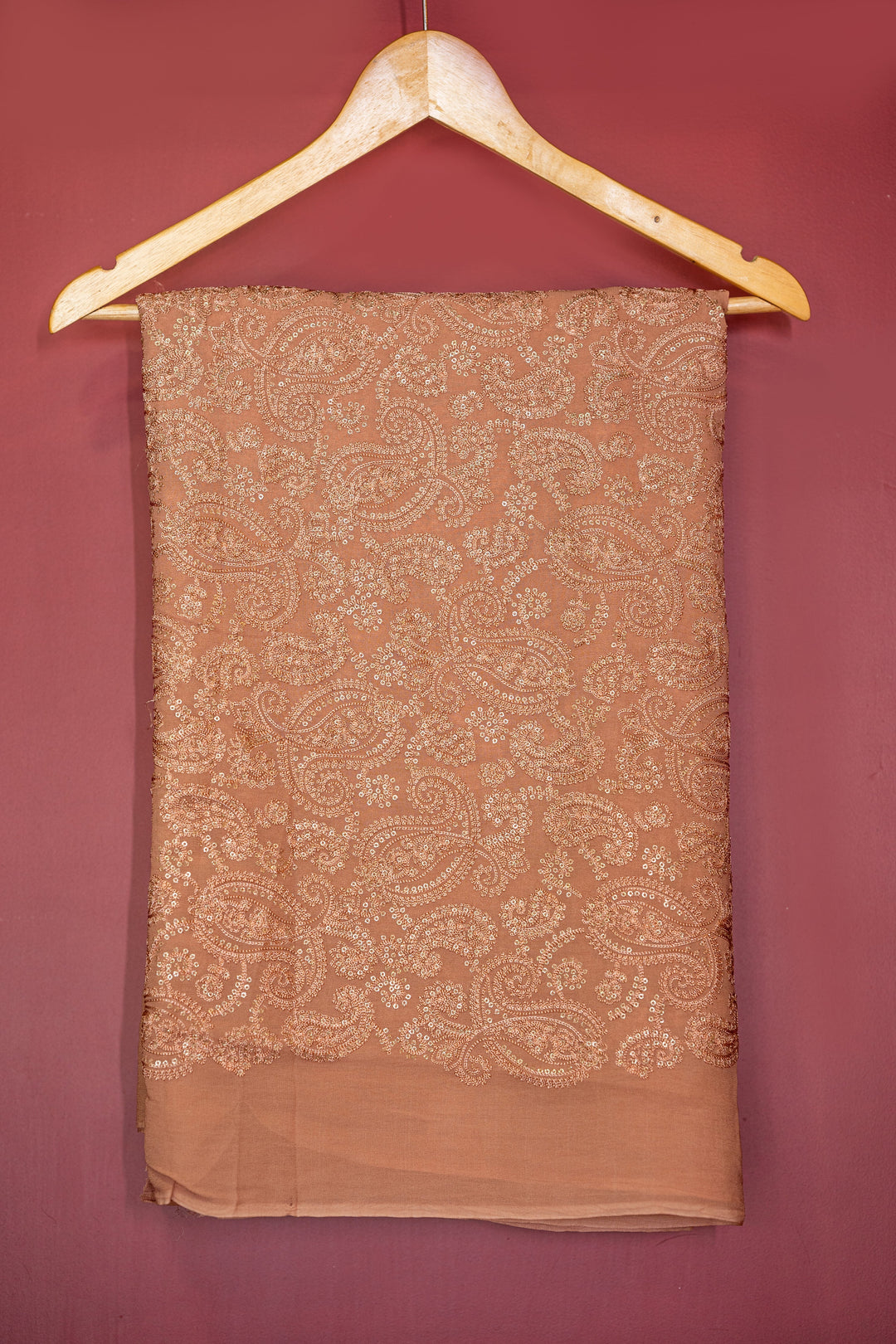 Thread embroidered georgette in pastels