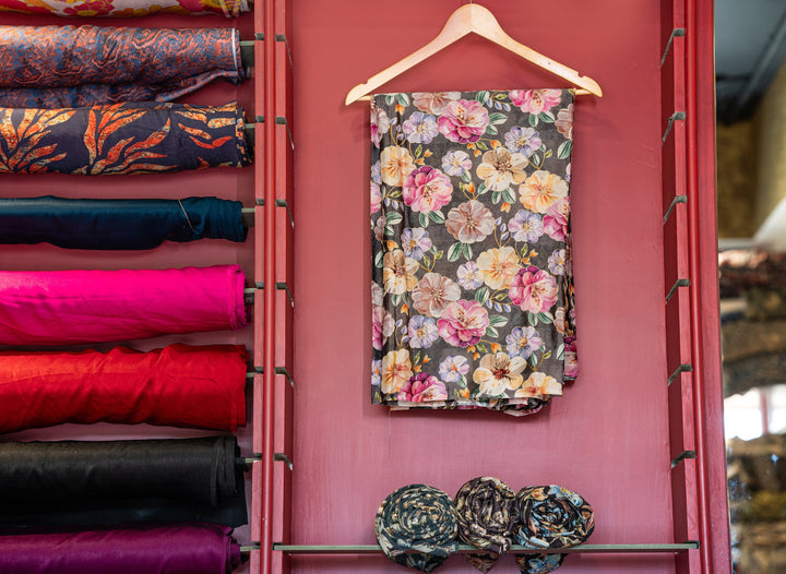 Embroidered floral Chinons