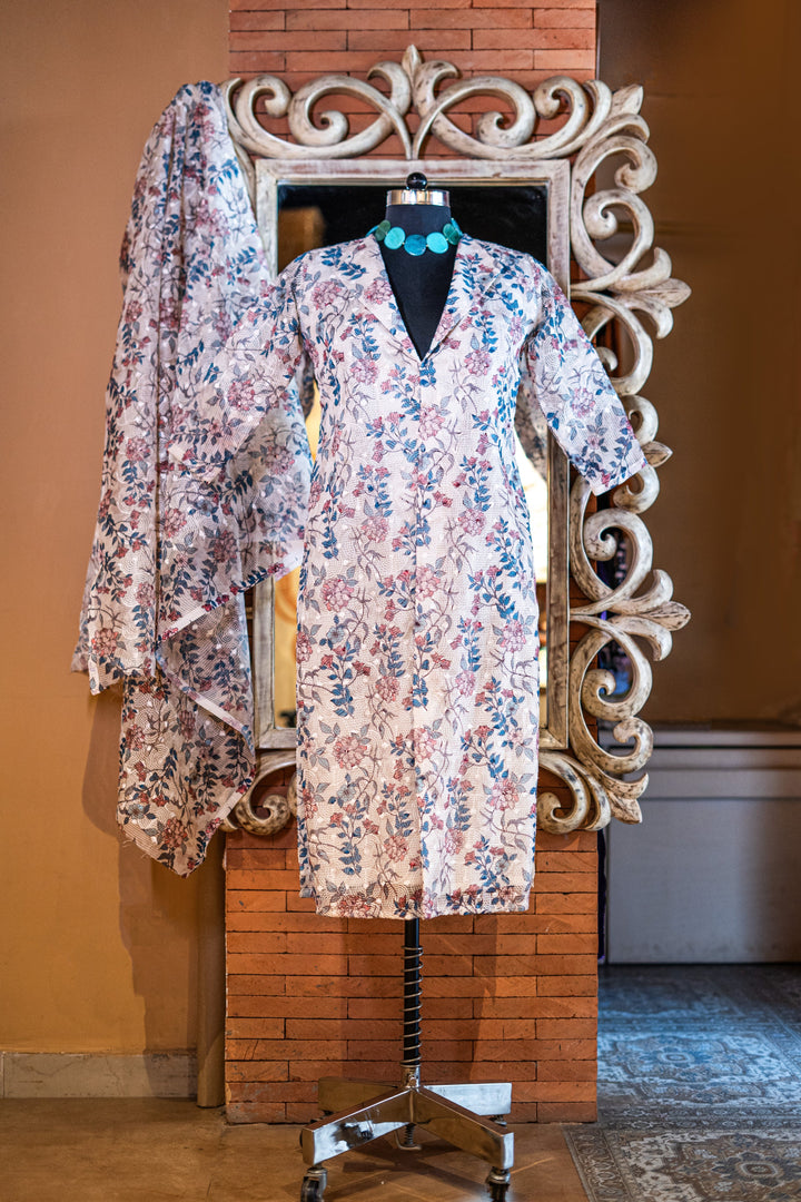 Embroidered printed Kota