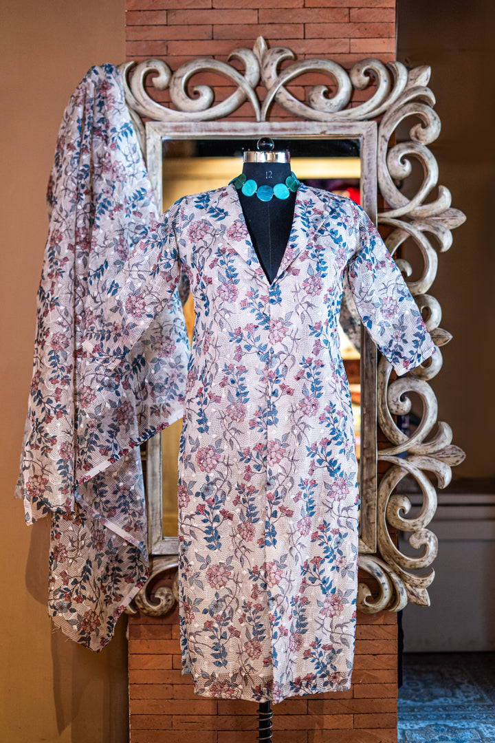 Embroidered printed Kota