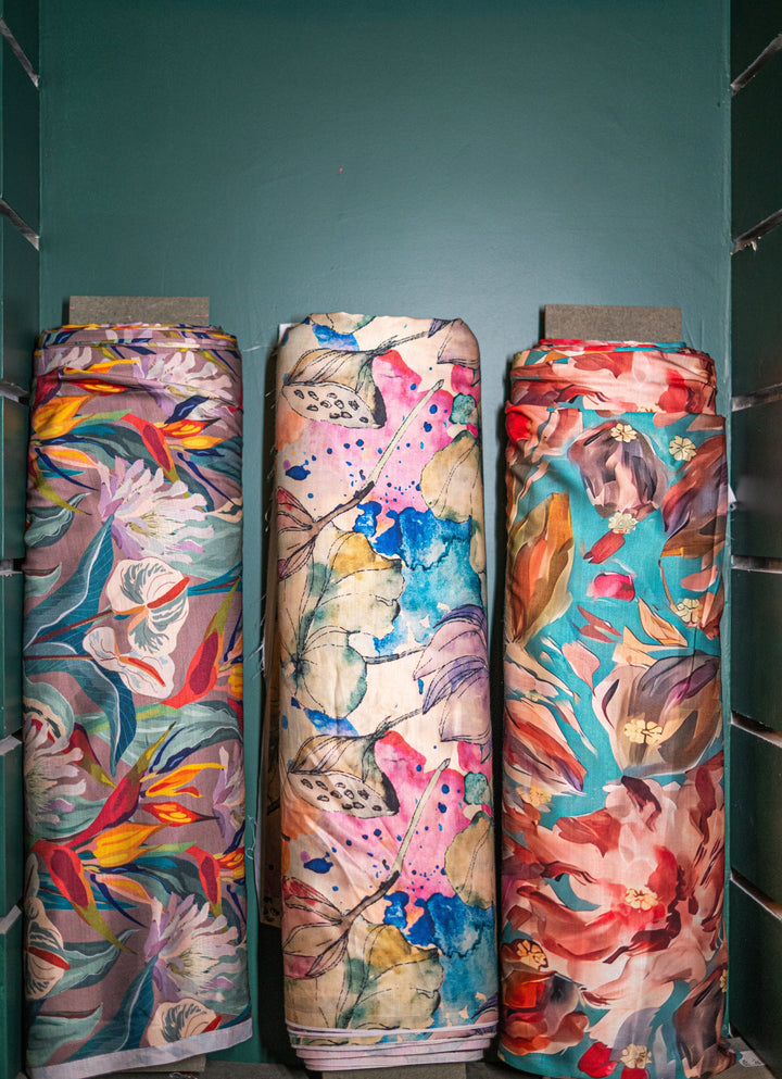 Printed Linen satin