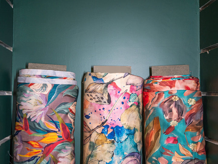 Printed Linen satin