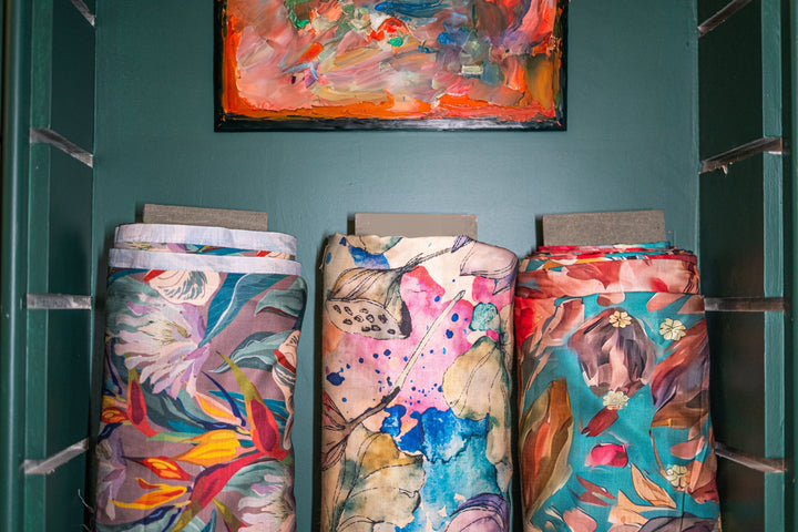 Printed Linen satin