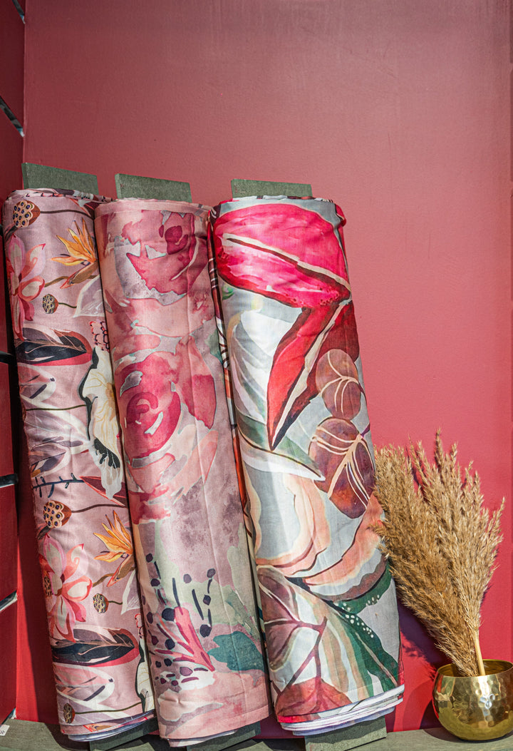 Floral Linen Satins