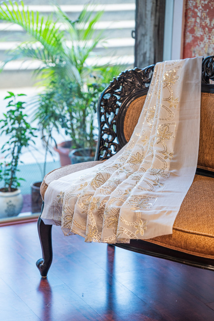 Heavy embroidered georgette