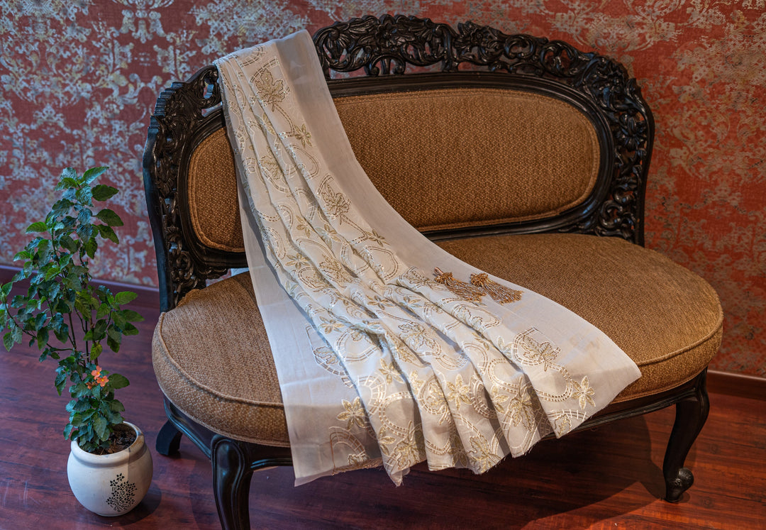 Heavy embroidered georgette