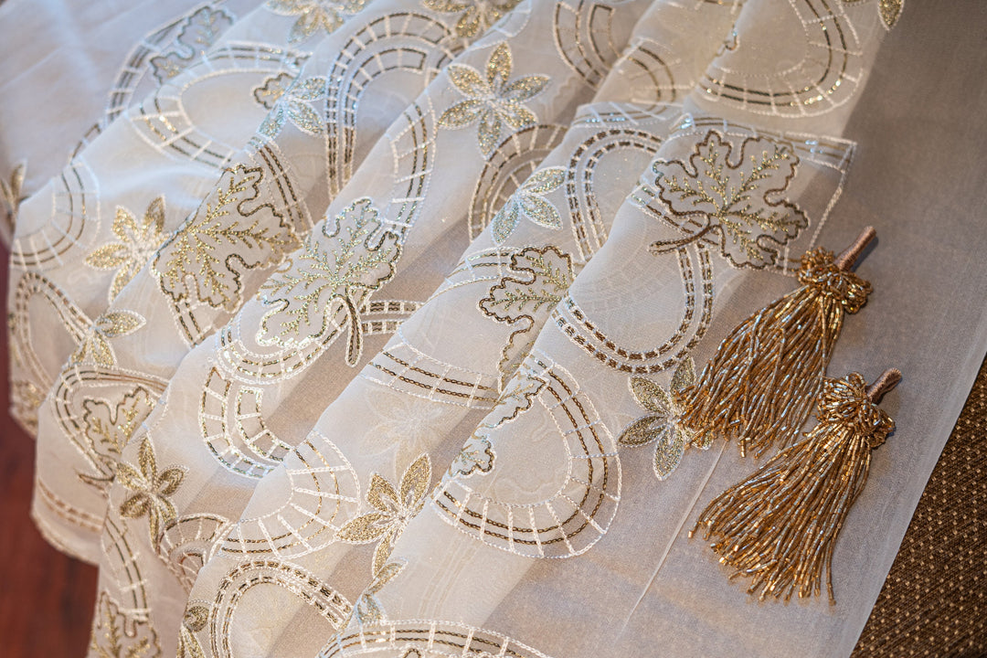 Heavy embroidered georgette