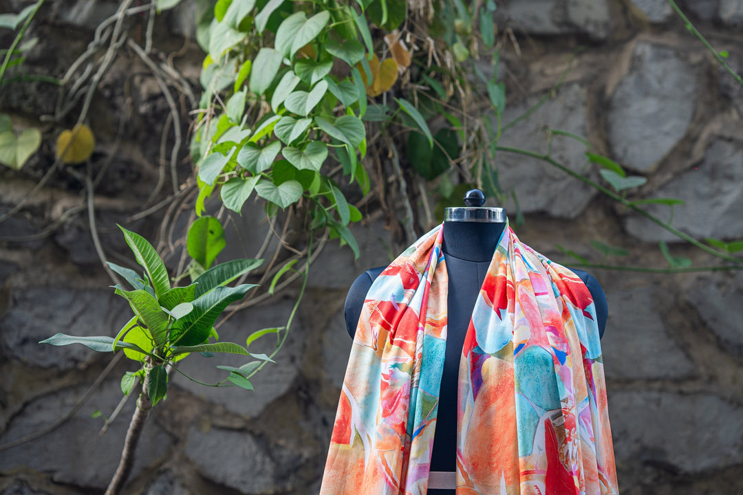 Printed viscose crepes