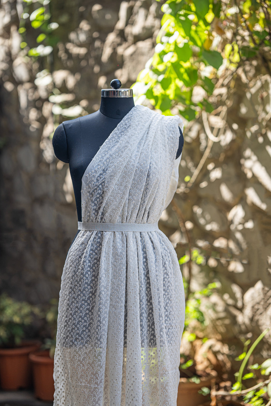 Embroidered dyeable georgettes
