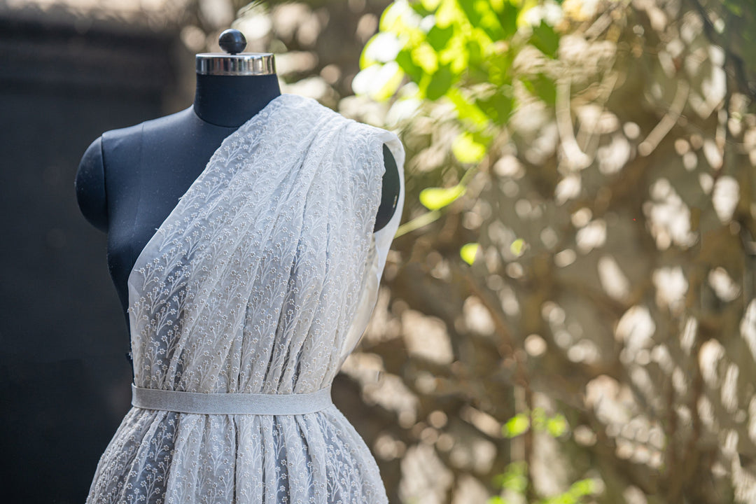 Embroidered dyeable georgettes