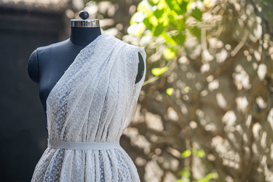Embroidered dyeable georgettes