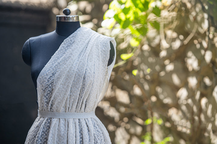 Embroidered dyeable georgettes