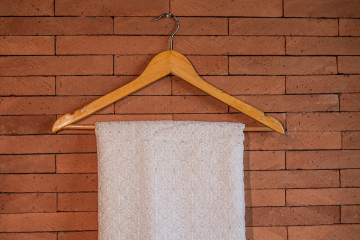 Embroidered dyeable organza