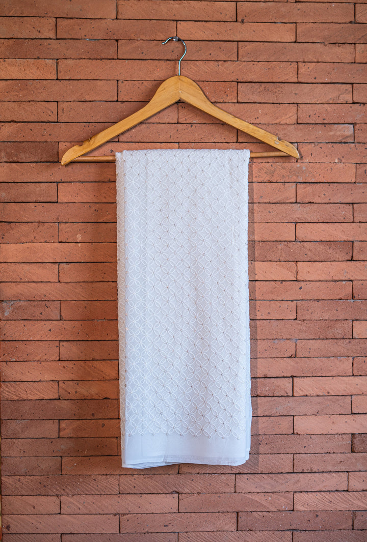 Dyeable embroidered georgettes