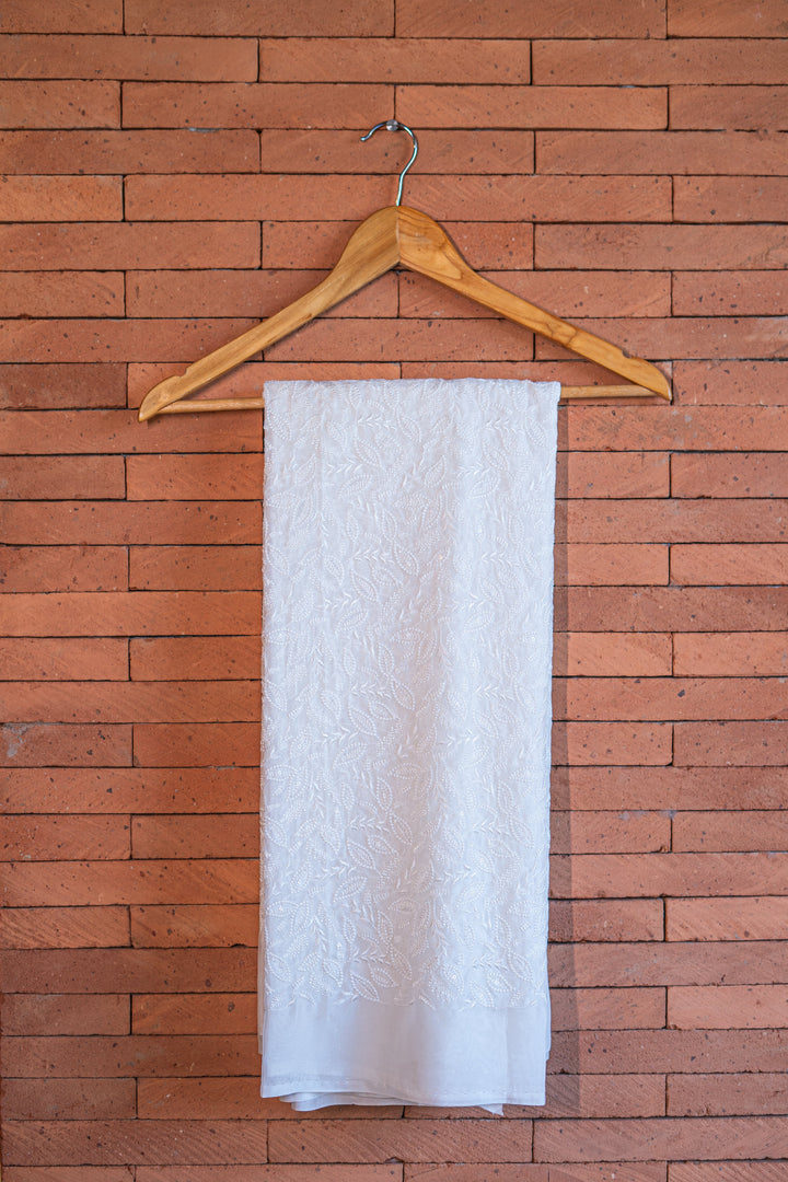 Embroidered dyeable organza