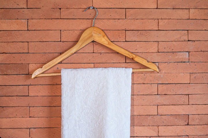 Embroidered dyeable organza