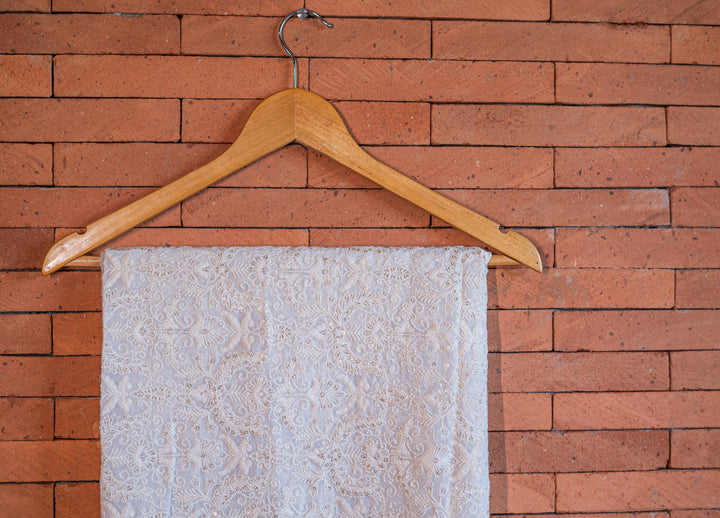 Embroidered dyeable georgette