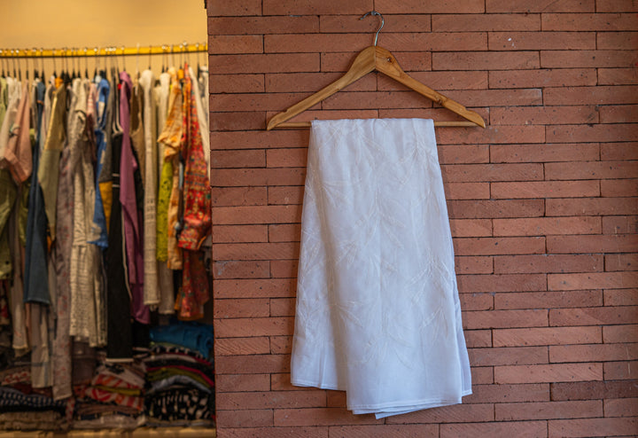 Embroidered dyeable organza