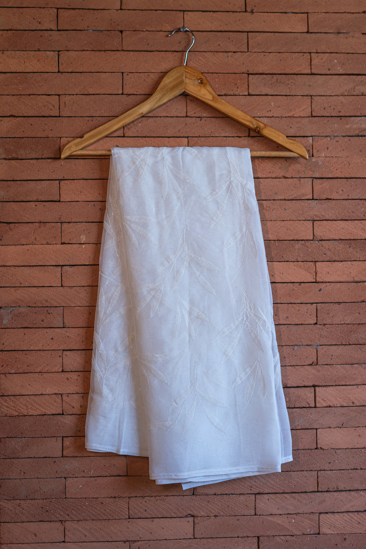 Embroidered dyeable organza