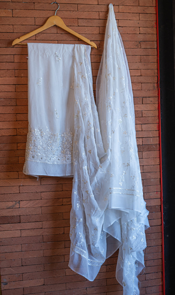 Embroidered Dyeable georgette