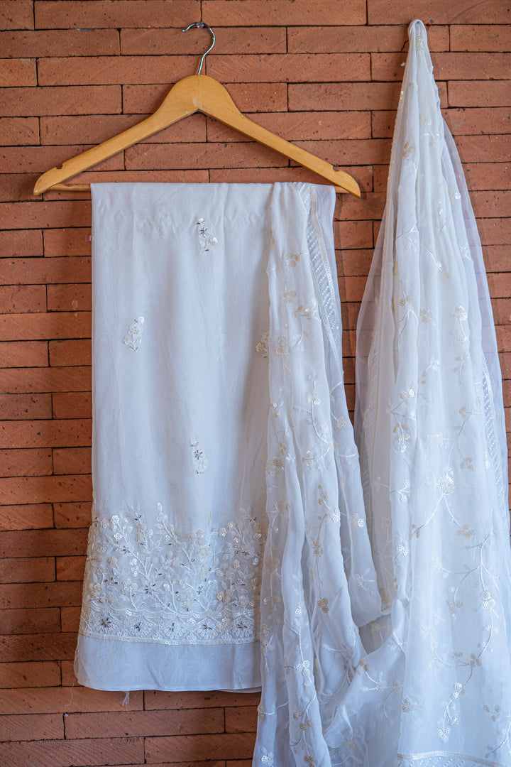 Embroidered Dyeable georgette