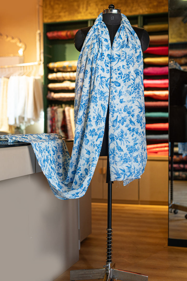 Embroidered printed georgette