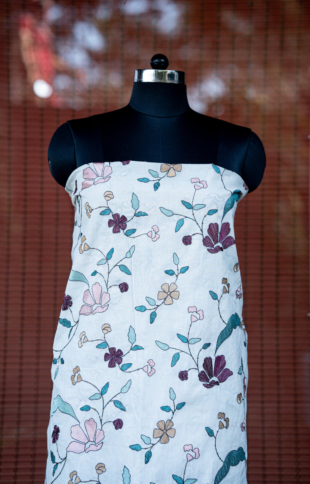 Embroidered cambric cotton