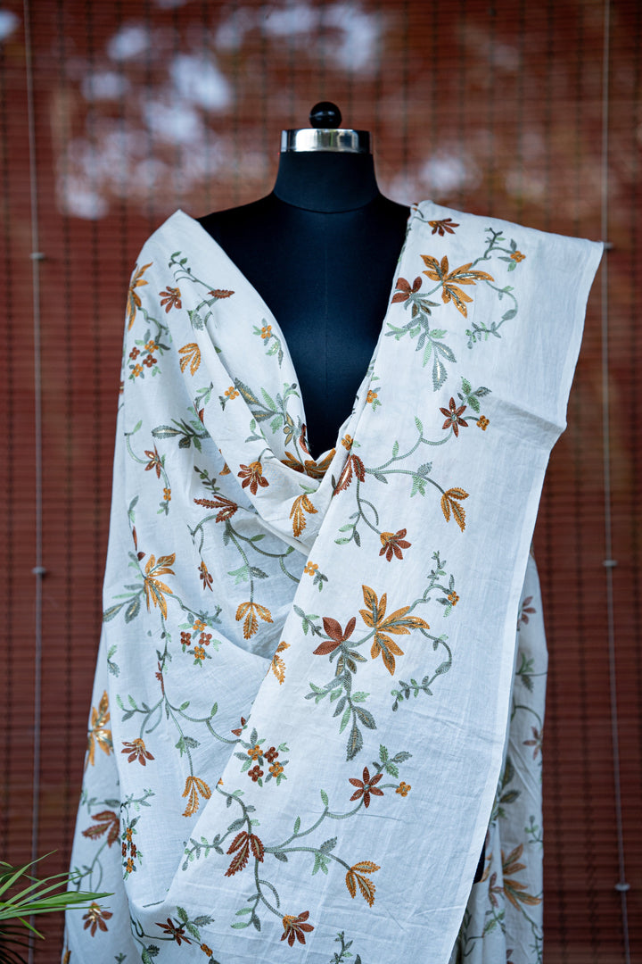 Embroidered cambric cotton