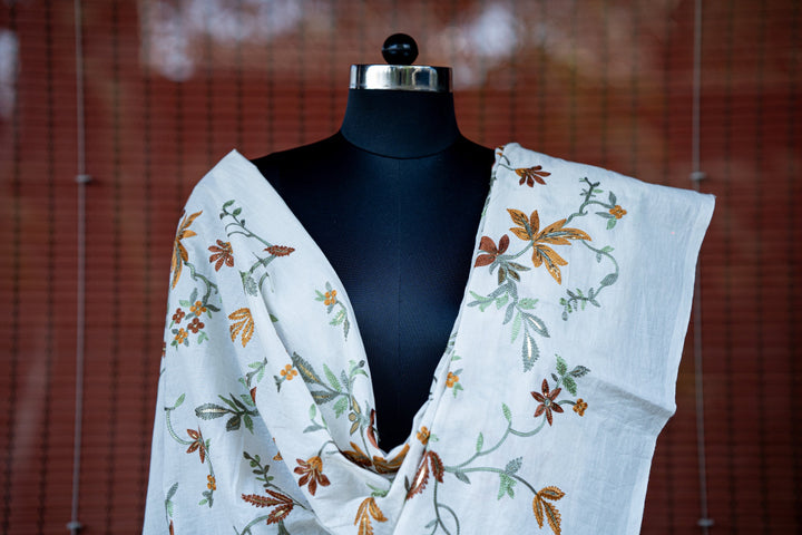 Embroidered cambric cotton
