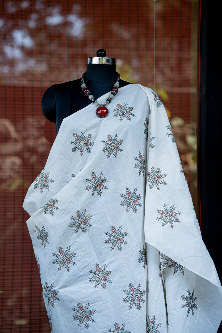 Embroidered cambric cotton