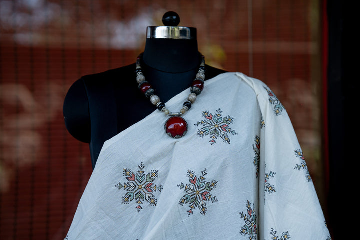 Embroidered cambric cotton