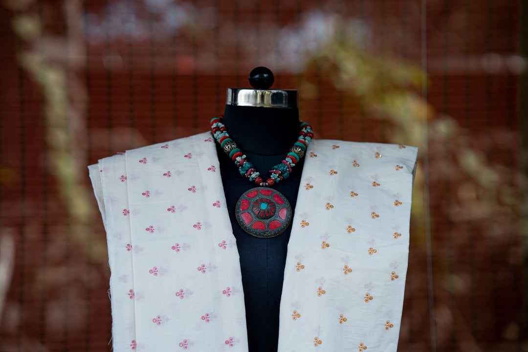 Embroidered cambric cotton