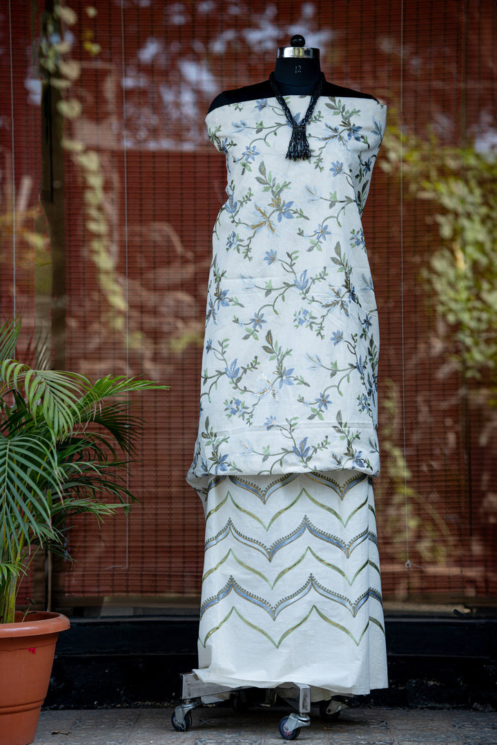 Embroidered cotton cambric