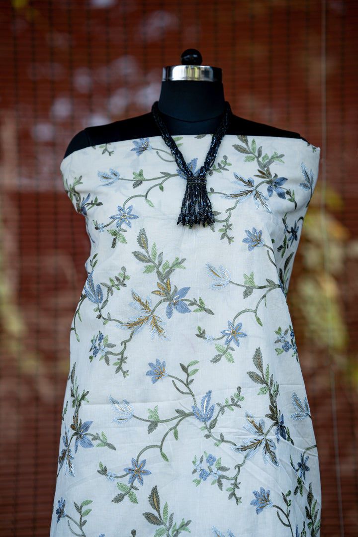 Embroidered cotton cambric