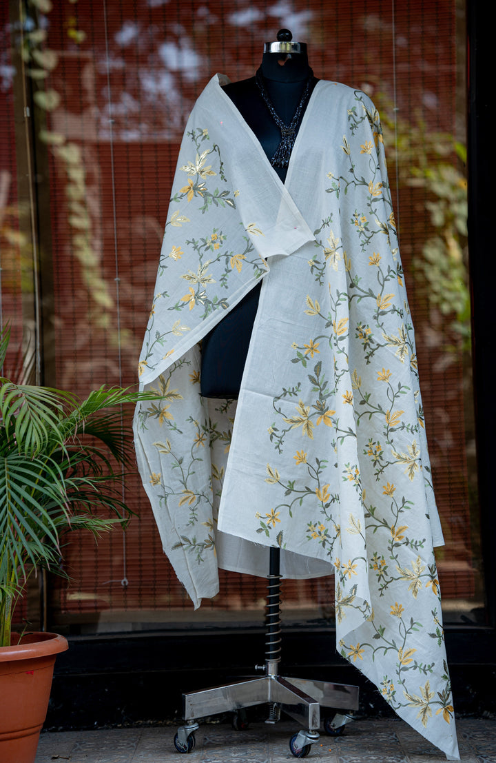 Embroidered cotton cambric