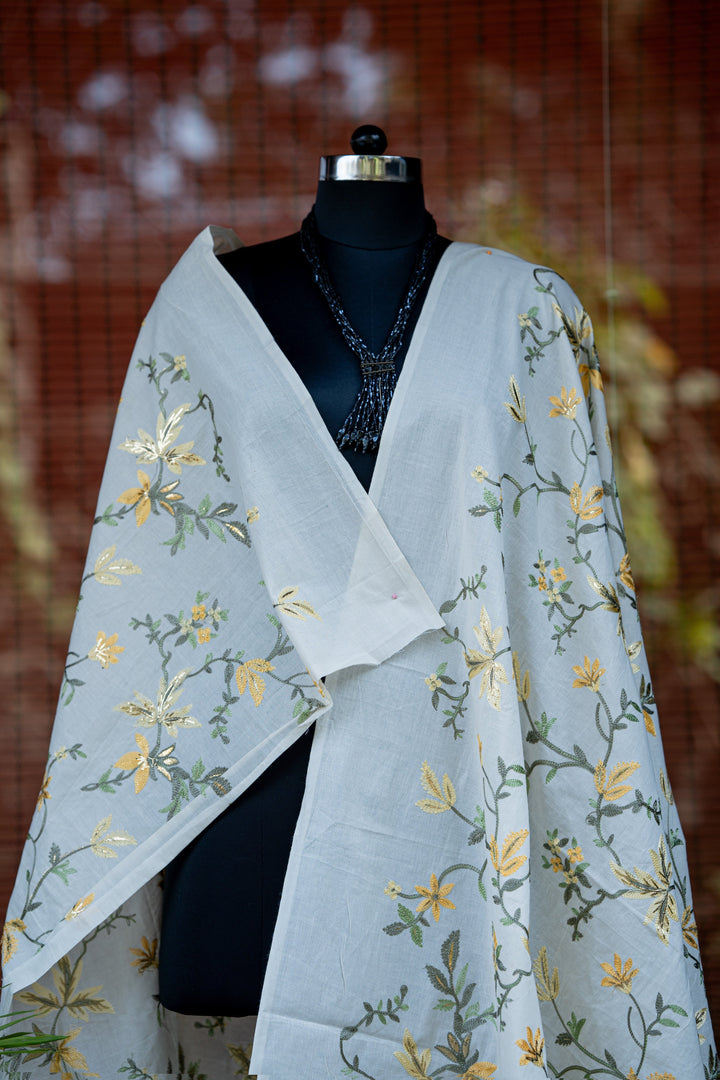 Embroidered cotton cambric