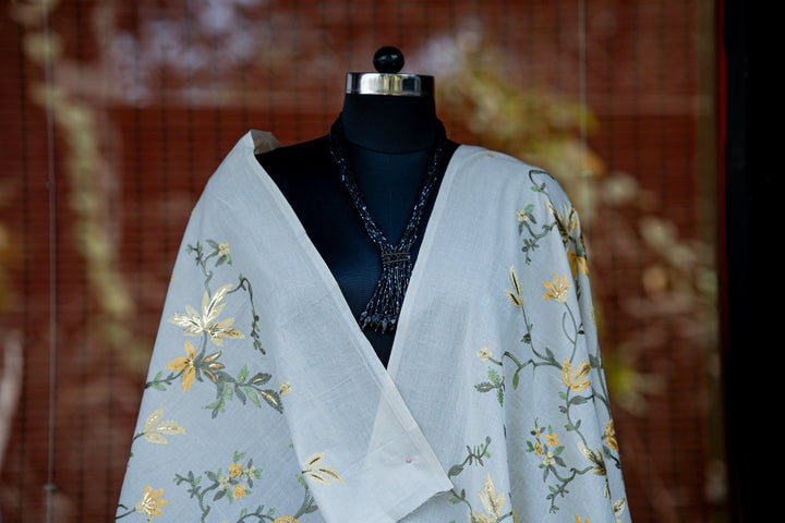 Embroidered cotton cambric