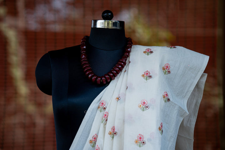 Embroidered cotton cambric