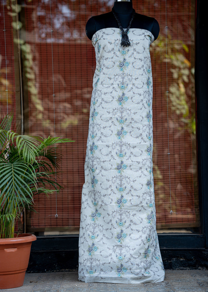 Embroidered cotton cambric