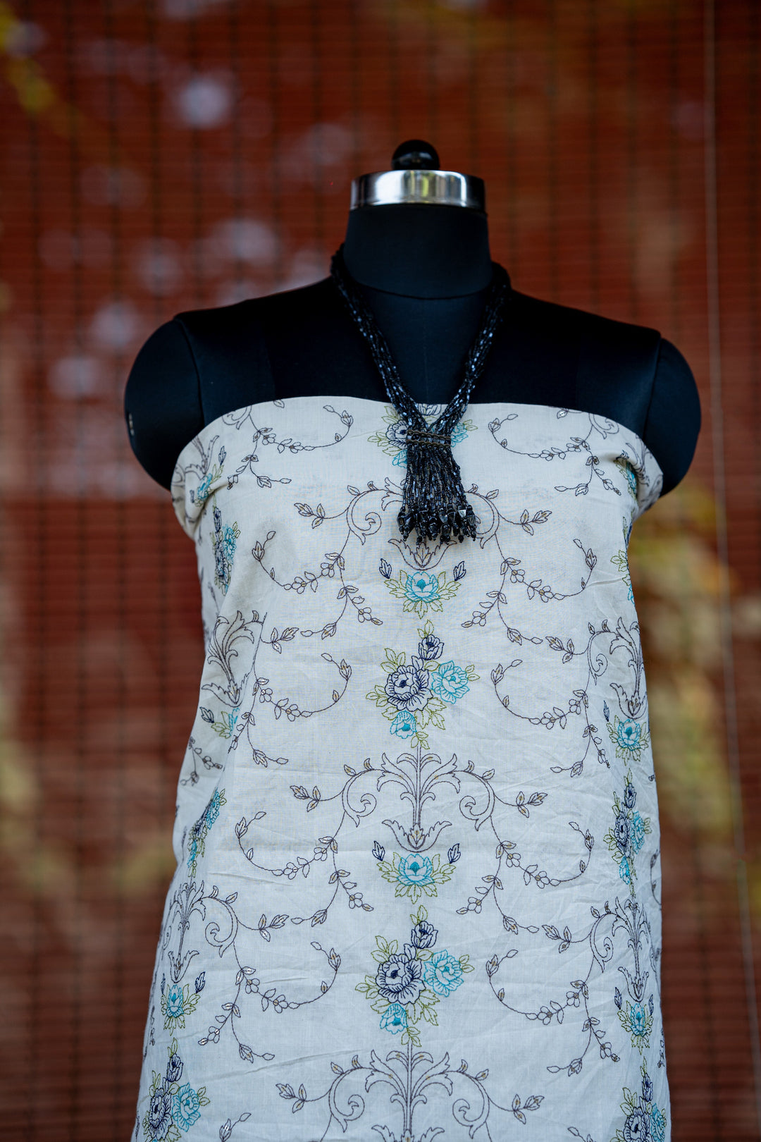 Embroidered cotton cambric