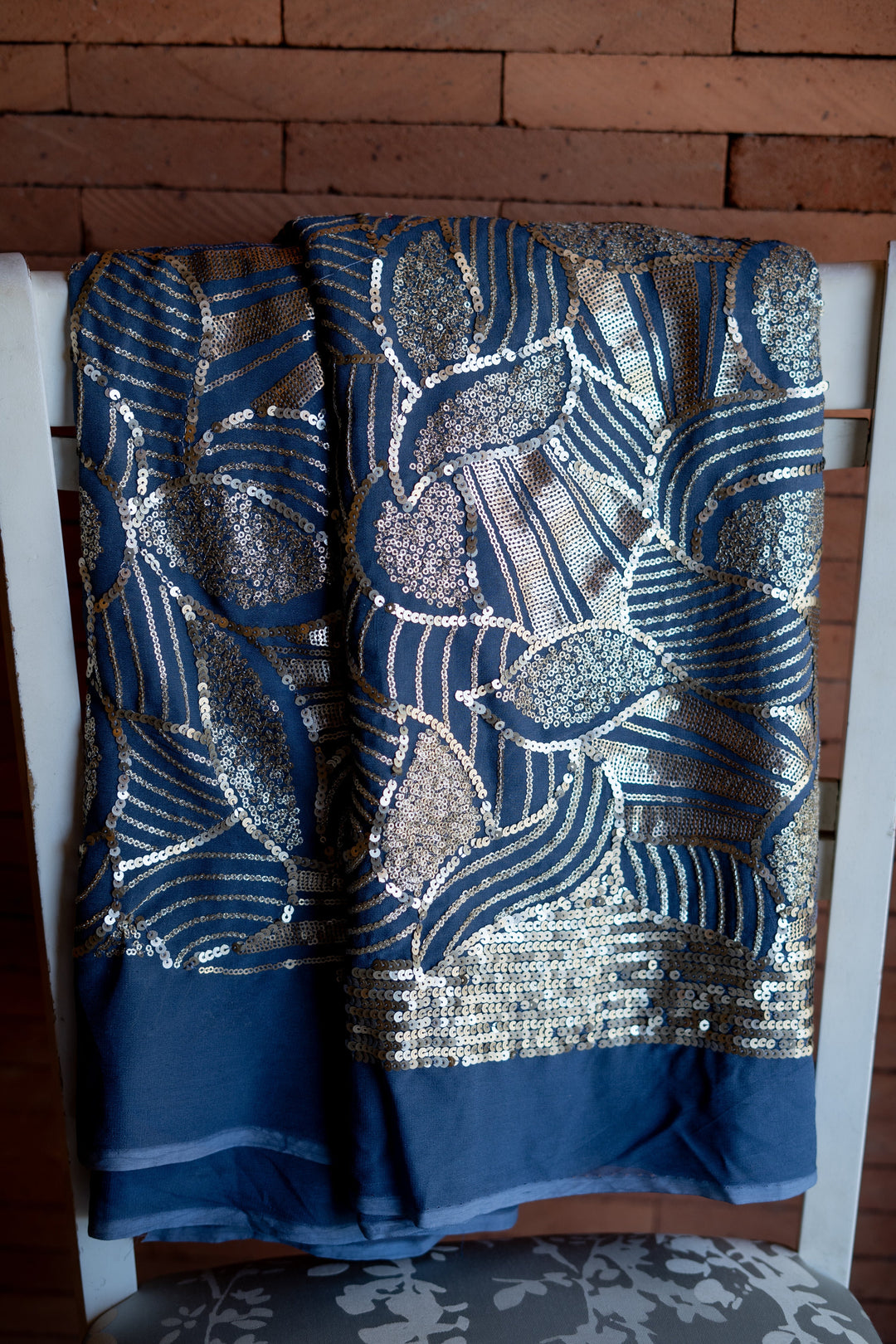 Pure georgette with heavy embroidery