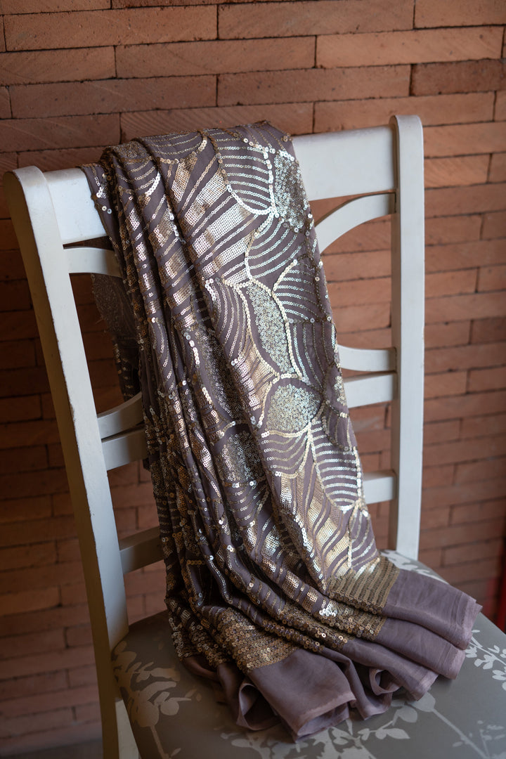 Pure georgette with heavy embroidery