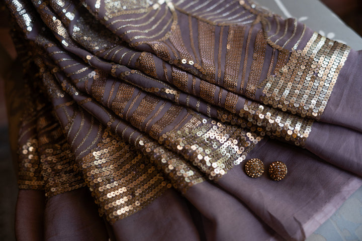Pure georgette with heavy embroidery